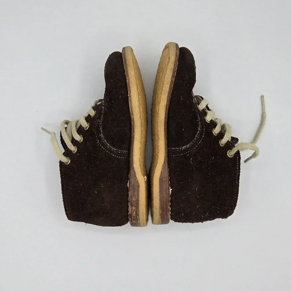 Vtg Kalisteniks Brown Lace Up Suede Toddler‎ Shoes  4 1/2 D